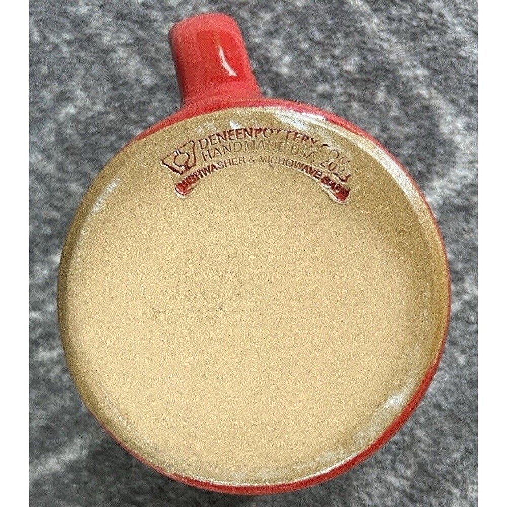 Snap-On 2023 Exclusive Red Deneen Pottery Handmade Mug 4”Hx3.25” - Picture 4 of 9